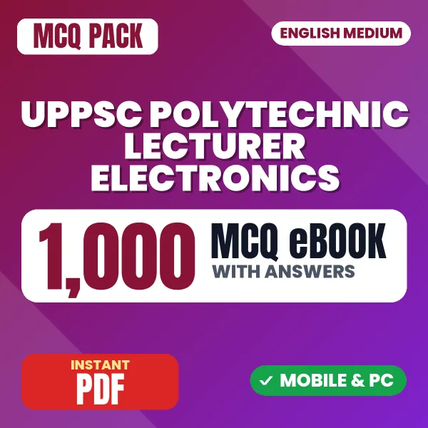UPPSC Polytechnic Lecturer (Electronics) Paper-1 Exam – 1000 MCQ eBook with Answers | English Medium PDF Download