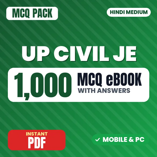 UP Civil Junior Engineering Exam Paper I – 1000 MCQ eBook with Answers | Hindi Medium PDF Download