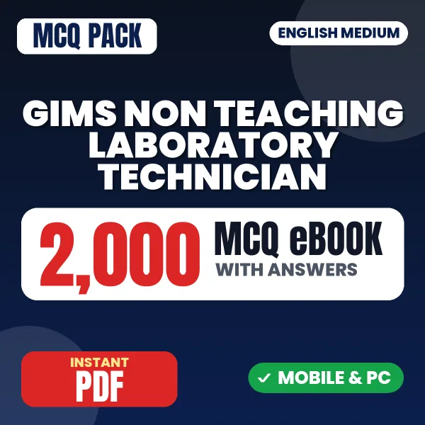 GIMS Non Teaching (Laboratory Technician) Exam – 2000 MCQ eBook with Answers | English Medium PDF Download
