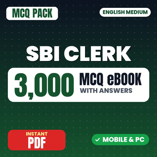 SBI Clerk Prelims Exam – 3000 MCQ eBook with Answers | English Medium PDF Download