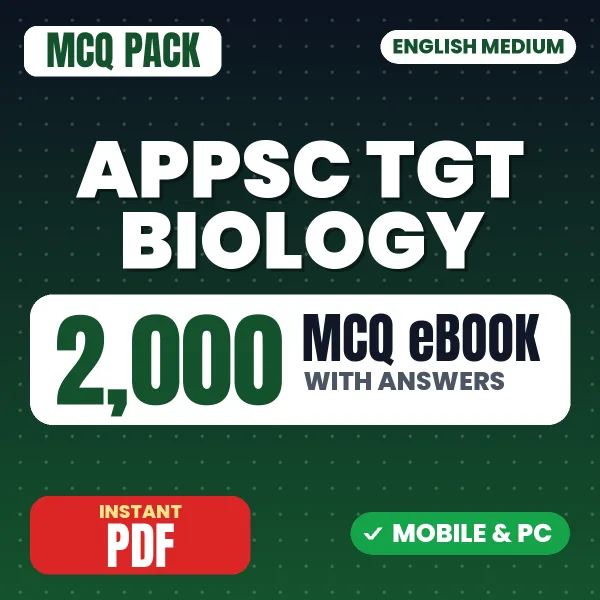 APPSC TGT Biology Exam Paper 2 – 2000 MCQ eBook with Answers | English Medium PDF Download