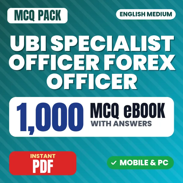 UBI Specialist Officer (Forex Officer) Exam – 1000 MCQ eBook with Answers | English Medium PDF Download