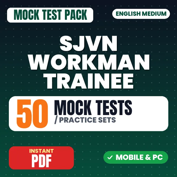 SJVN Workman Trainee (Computer) Exam – 50 Mock Tests / Practice Sets | English Medium PDF Download