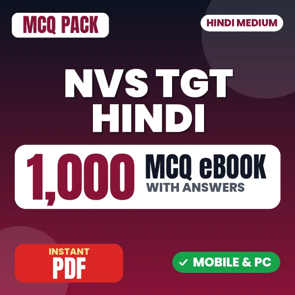 NVS TGT Hindi Preliminary Exam Tier 1 – 1000 MCQ eBook with Answers | Hindi Medium PDF Download