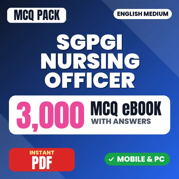 SGPGI Nursing Officer Exam – 3000 MCQ eBook with Answers | English Medium PDF Download