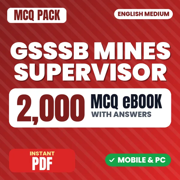 GSSSB Mines Supervisor Exam – 2000 MCQ eBook with Answers | English Medium PDF Download