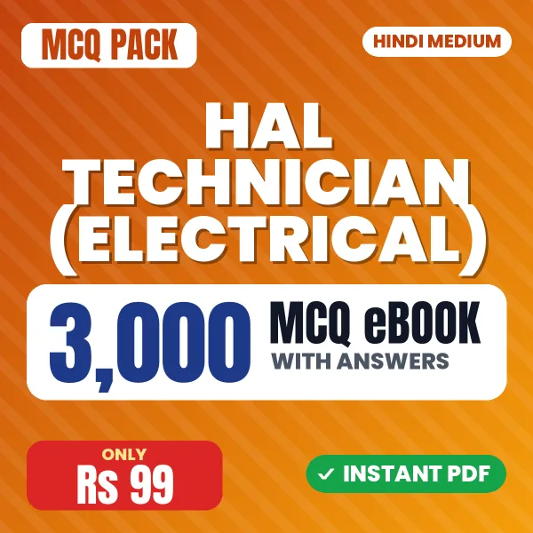 HAL Technician (Electrical) Exam – 3000 MCQ eBook with Answers | Hindi Medium PDF Download