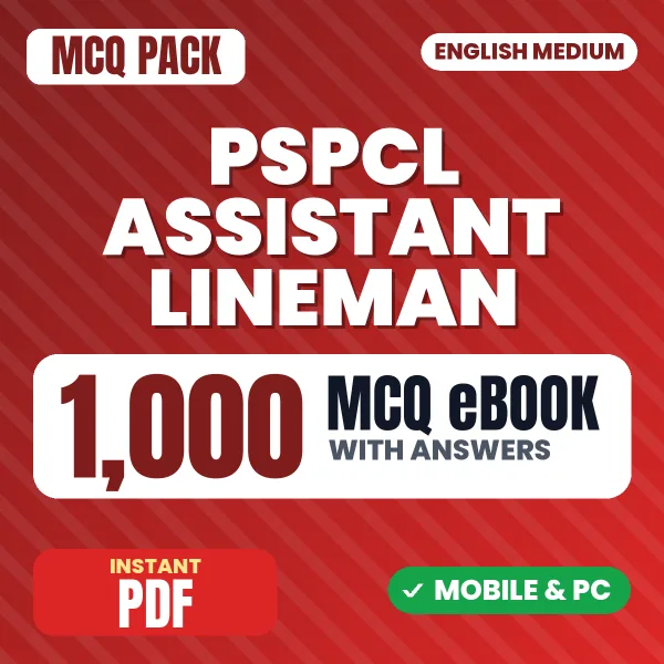 PSPCL Assistant Lineman Exam Part II – 1000 MCQ eBook with Answers | English Medium PDF Download