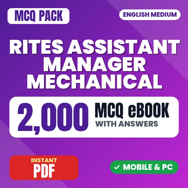 RITES Assistant Manager (Mechanical) Exam – 2000 MCQ eBook with Answers | English Medium PDF Download