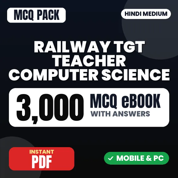 Railway TGT Teacher Computer Science Exam – 3000 MCQ eBook with Answers | Hindi Medium PDF Download