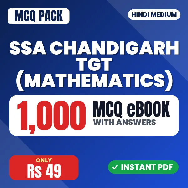 SSA Chandigarh TGT (Mathematics) Exam – 1000 MCQ eBook with Answers | Hindi Medium PDF Download