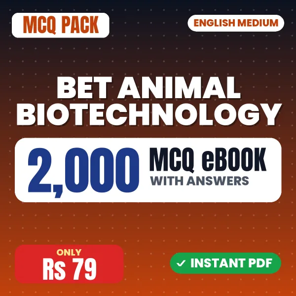 BET Animal Biotechnology Exam – 2000 MCQ eBook with Answers | English Medium PDF Download