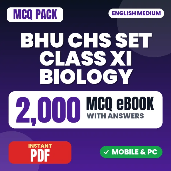 BHU CHS SET Class 11 (Biology) Exam – 2000 MCQ eBook with Answers | English Medium PDF Download