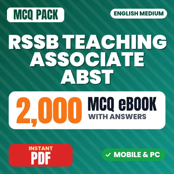RSSB Teaching Associate (A.B.S.T.) Exam Paper 1 – 2000 MCQ eBook with Answers | English Medium PDF Download