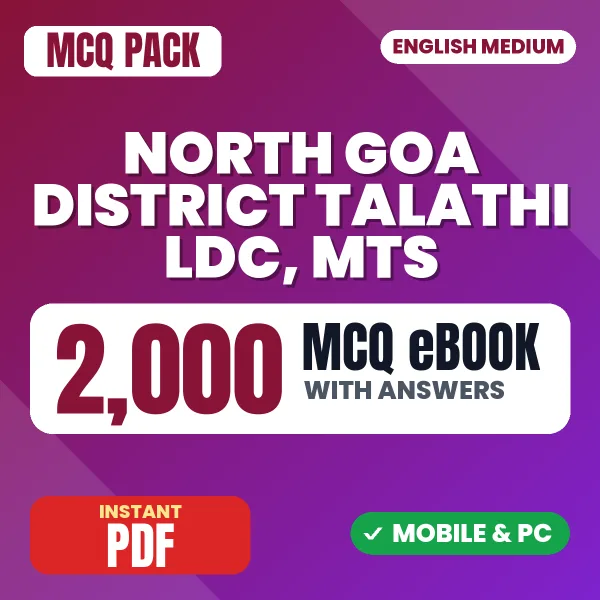 North Goa District Talathi LDC Exam – 2000 MCQ eBook with Answers | English Medium PDF Download