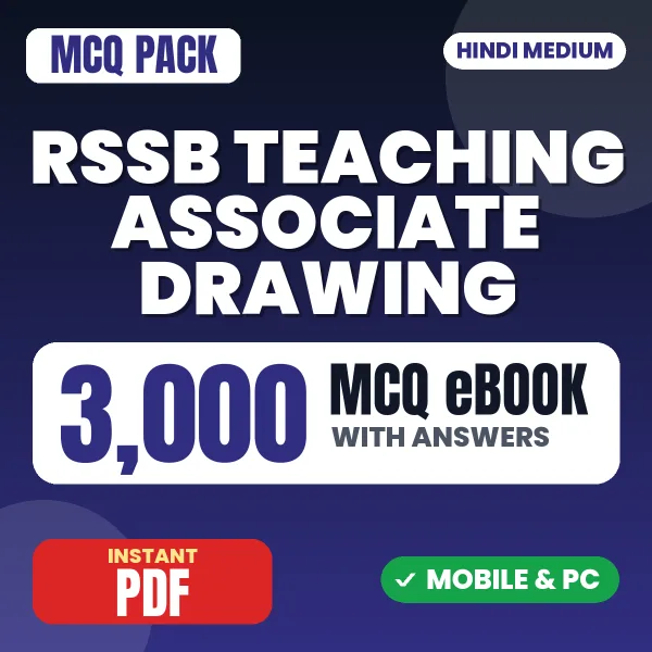 RSSB Teaching Associate (Drawing) Exam Paper 1 – 3000 MCQ eBook with Answers | Hindi Medium PDF Download