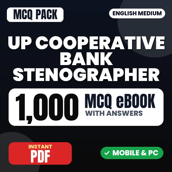 UP Cooperative Bank Stenographer Preliminary Exam – 1000 MCQ eBook with Answers | English Medium PDF Download