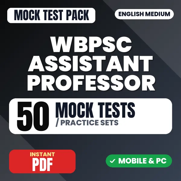 WBPSC Assistant Professor Exam (Chemistry) – 50 Mock Tests / Practice Sets | English Medium PDF Download