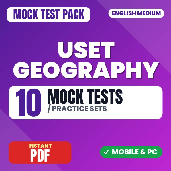 Uttarakhand SET Geography Exam – 10 Mock Tests / Practice Sets | English Medium PDF Download