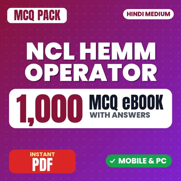 NCL HEMM Operator Exam – 1000 MCQ eBook with Answers | Hindi Medium PDF Download