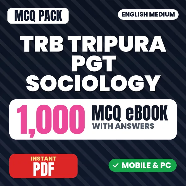 TRB Tripura PGT Sociology Exam – 1000 MCQ eBook with Answers | English Medium PDF Download