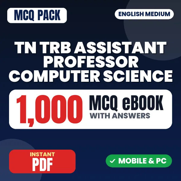 TN TRB Assistant Professor Computer Science ExamPaper 2 (Section A) – 1000 MCQ eBook with Answers | English Medium PDF Download