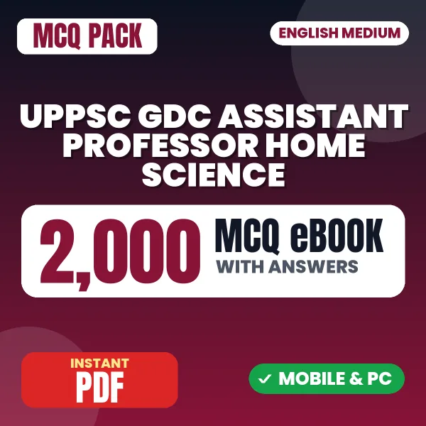 UPPSC GDC Assistant Professor (Home Science) Exam – 2000 MCQ eBook with Answers | English Medium PDF Download