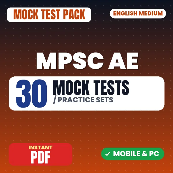 MPSC Assistant Engineer Prelims Exam (Civil) – 30 Mock Tests / Practice Sets | English Medium PDF Download