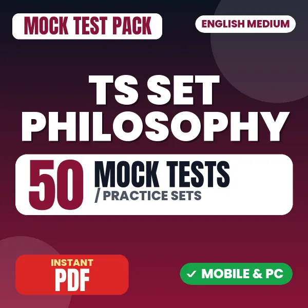 Telangana SET Philosophy Exam – 50 Mock Tests / Practice Sets | English Medium PDF Download