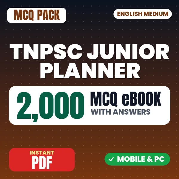 TNPSC Junior Planner Paper-1 Exam – 2000 MCQ eBook with Answers | English Medium PDF Download
