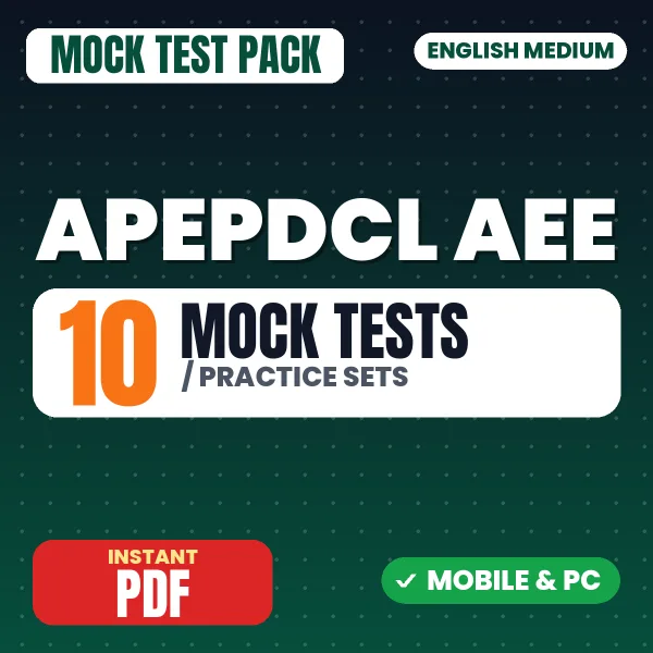 APEPDCL Assistant Executive Engineer (Electrical) Exam – 10 Mock Tests / Practice Sets | English Medium PDF Download
