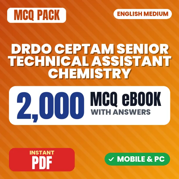 DRDO CEPTAM Senior Technical Assistant (Chemistry) Exam Tier 1 – 2000 MCQ eBook with Answers | English Medium PDF Download