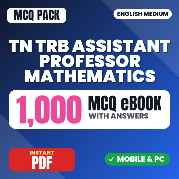 TN TRB Assistant Professor Mathematics Exam Paper 1 – 1000 MCQ eBook with Answers | English Medium PDF Download