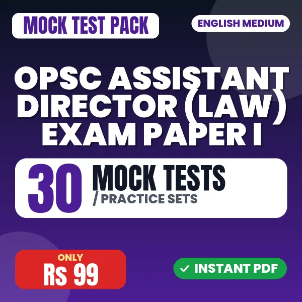 OPSC Assistant Director (Law) Exam Paper I – 30 Mock Tests / Practice Sets | English Medium PDF Download