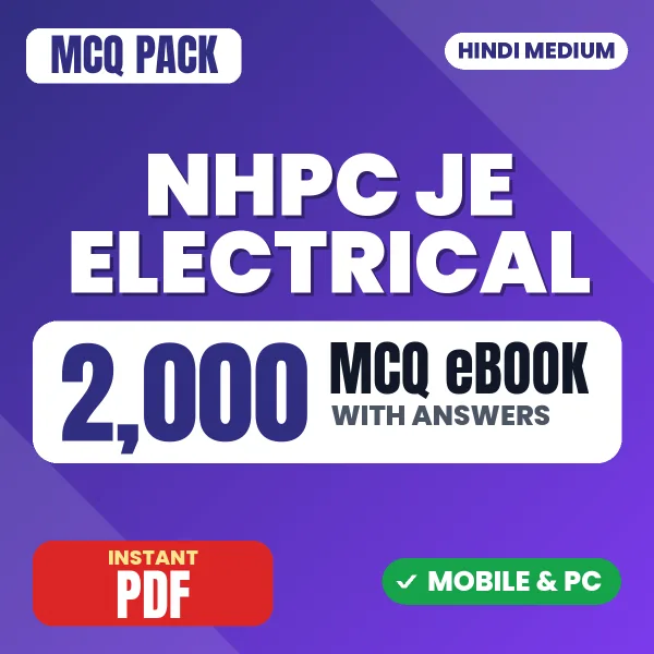 NHPC JE Electrical Exam – 2000 MCQ eBook with Answers | Hindi Medium PDF Download
