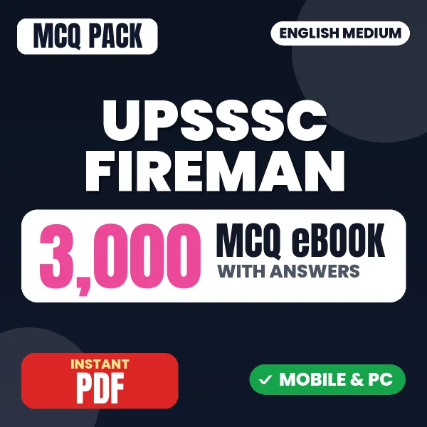 UPSSSC Fireman Exam – 3000 MCQ eBook with Answers | English Medium PDF Download