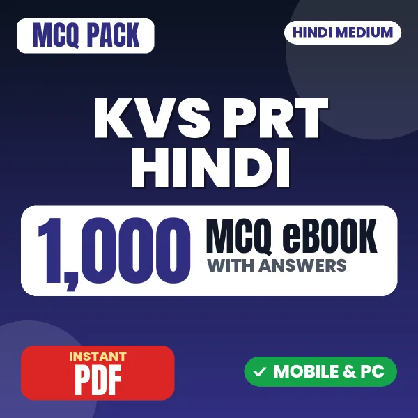 KVS PRT (Hindi) Exam – 1000 MCQ eBook with Answers | Hindi Medium PDF Download