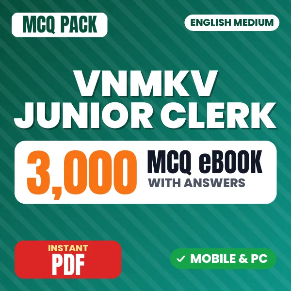 VNMKV Junior Clerk Exam – 3000 MCQ eBook with Answers | English Medium PDF Download