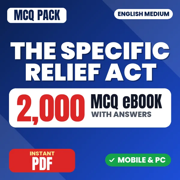 The Specific Relief Act, 1963 – 2000 MCQ eBook with Answers | English Medium PDF Download