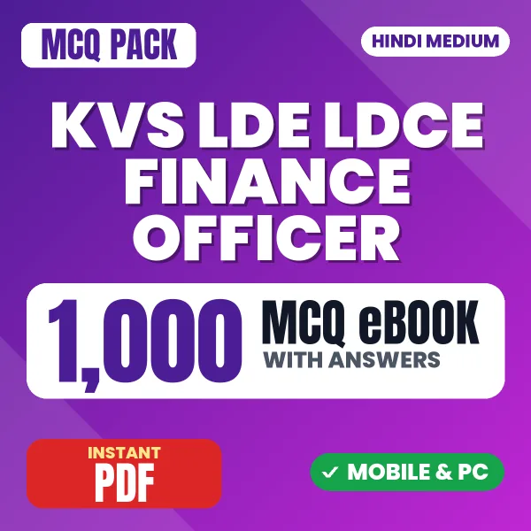 KVS LDE/LDCE Finance Officer Exam Tier 1 – 1000 MCQ eBook with Answers | Hindi Medium PDF Download