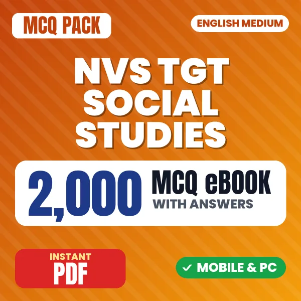 NVS TGT Social Studies Preliminary Tier 1 Exam – 2000 MCQ eBook with Answers | English Medium PDF Download