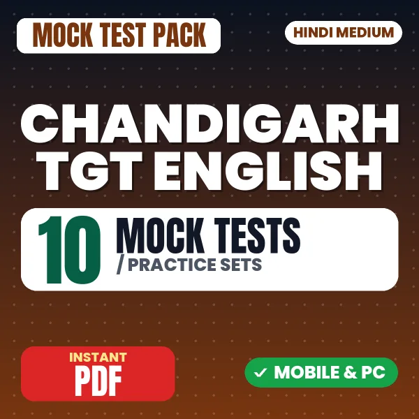 Chandigarh TGT English Exam – 10 Mock Tests / Practice Sets | Hindi Medium PDF Download