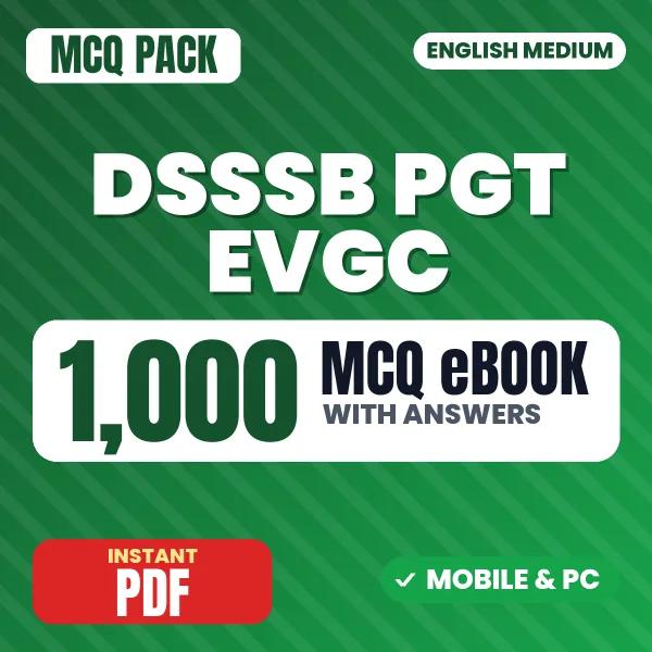 DSSSB PGT EVGC Exam – 1000 MCQ eBook with Answers | English Medium PDF Download