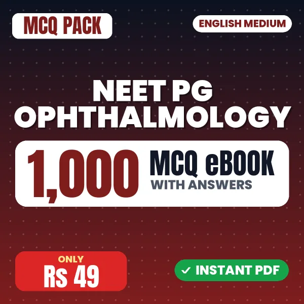 NEET PG Ophthalmology – 1000 MCQ eBook with Answers | English Medium PDF Download
