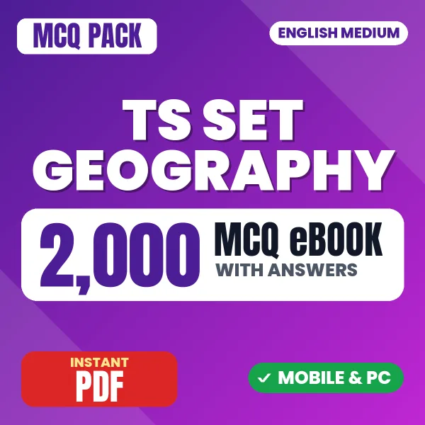 Telangana SET Geography Paper 2 Exam – 2000 MCQ eBook with Answers | English Medium PDF Download
