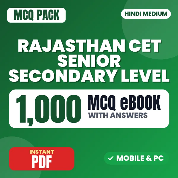 Rajasthan CET (Senior Secondary Level) Exam – 1000 MCQ eBook with Answers | Hindi Medium PDF Download