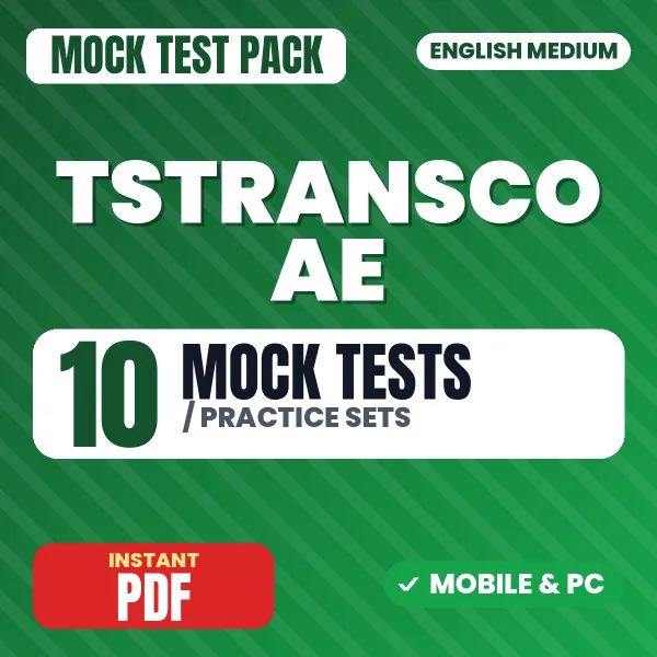 TSTRANSCO AE (Electrical) Exam – 10 Mock Tests / Practice Sets | English Medium PDF Download