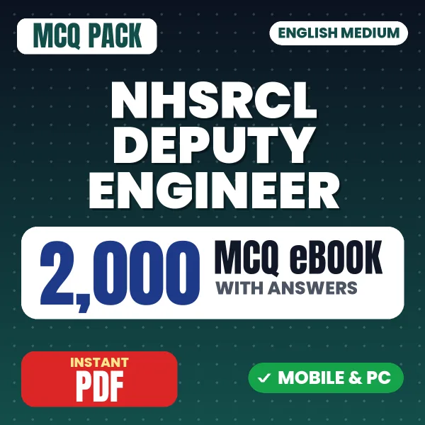 NHSRCL Deputy Engineer (Civil/Track) Exam – 2000 MCQ eBook with Answers | English Medium PDF Download