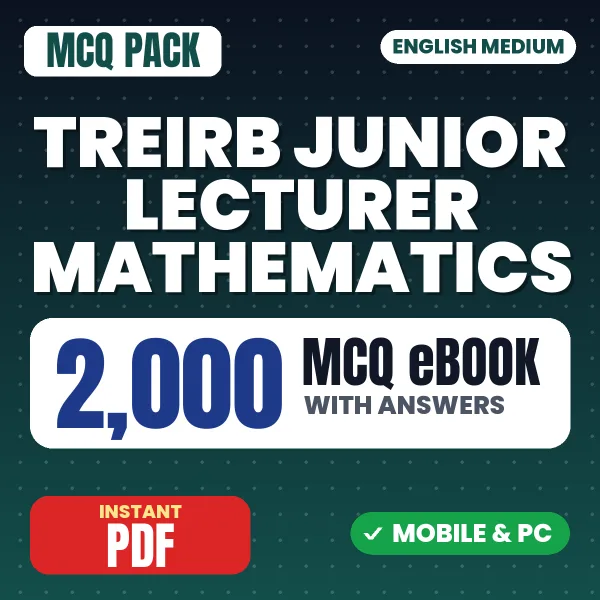 TREIRB Junior Lecturer Mathematics (Paper-I) Exam – 2000 MCQ eBook with Answers | English Medium PDF Download