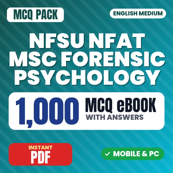 NFAT M.Sc Forensic Psychology Exam – 1000 MCQ eBook with Answers | English Medium PDF Download